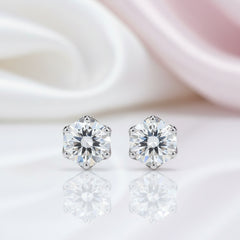 2.0 twc Round Diamond Option 6 Prong Stud Earrings