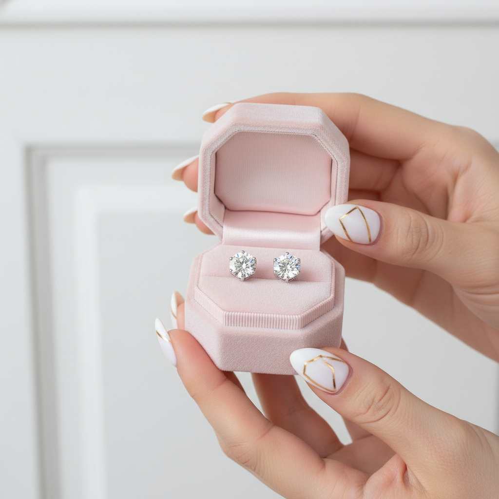 2.0 Ct Round Diamond 6 Prong Stud Earrings-Black Diamonds New York