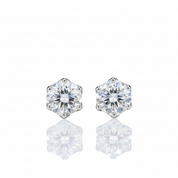 2.0 twc Round Diamond Option 6 Prong Stud Earrings-Black Diamonds New York