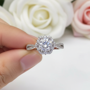 2.0 Ct Round Diamond Six Claw Engagement Ring-Black Diamonds New York