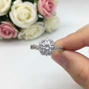 2.0 Ct Round Diamond Six Claw Engagement Ring-Black Diamonds New York