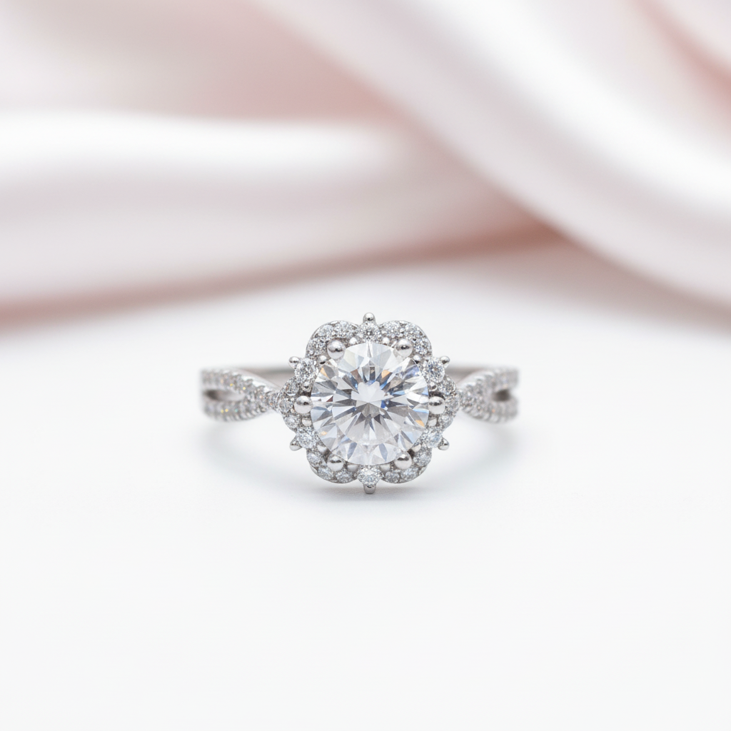 2.0 Ct Round Diamond Option Six Claw Engagement Ring-Black Diamonds New York