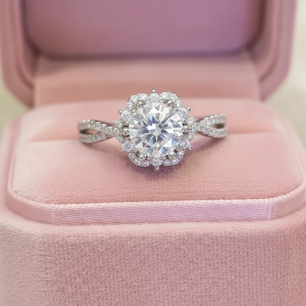 2.0 Ct Round Diamond Six Claw Engagement Ring-Black Diamonds New York