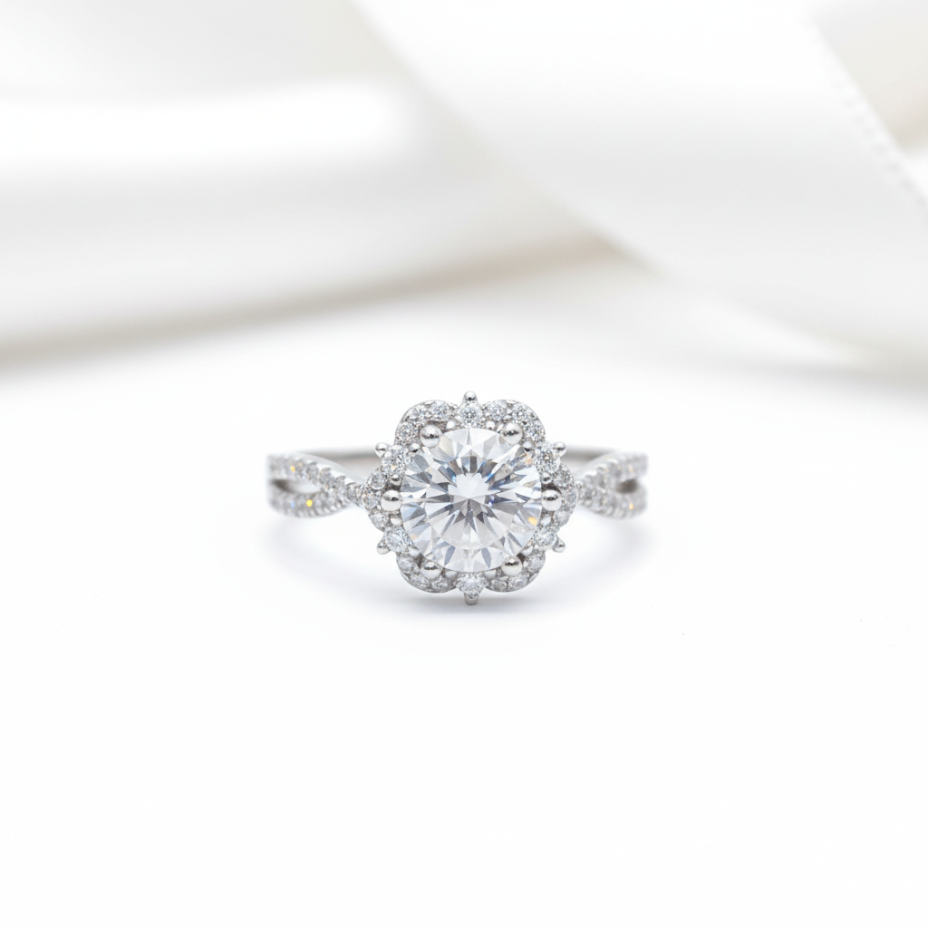 2.0 Ct Round Diamond Option Six Claw Engagement Ring-Black Diamonds New York