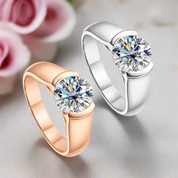 2.0 Ct Round Diamond Solitaire Engagement Ring-Black Diamonds New York