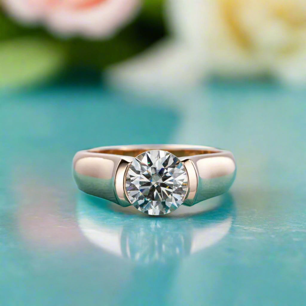 2.0 Ct Round Diamond Solitaire Engagement Ring-Black Diamonds New York