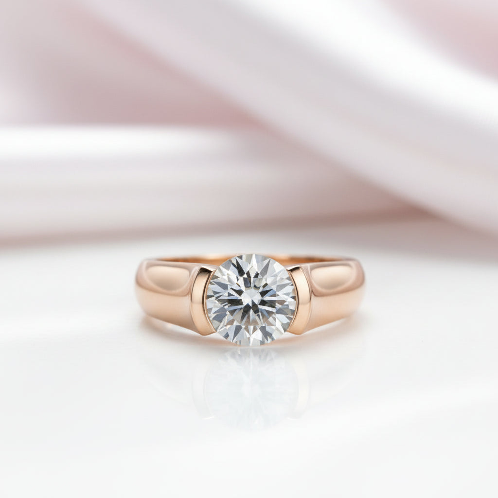 2.0 Ct Round Diamond Option Solitaire Engagement Ring-Black Diamonds New York