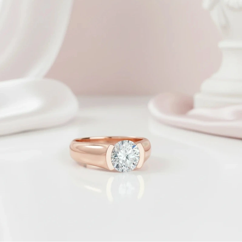 2.0 Ct Round Diamond Option Solitaire Engagement Ring-Black Diamonds New York