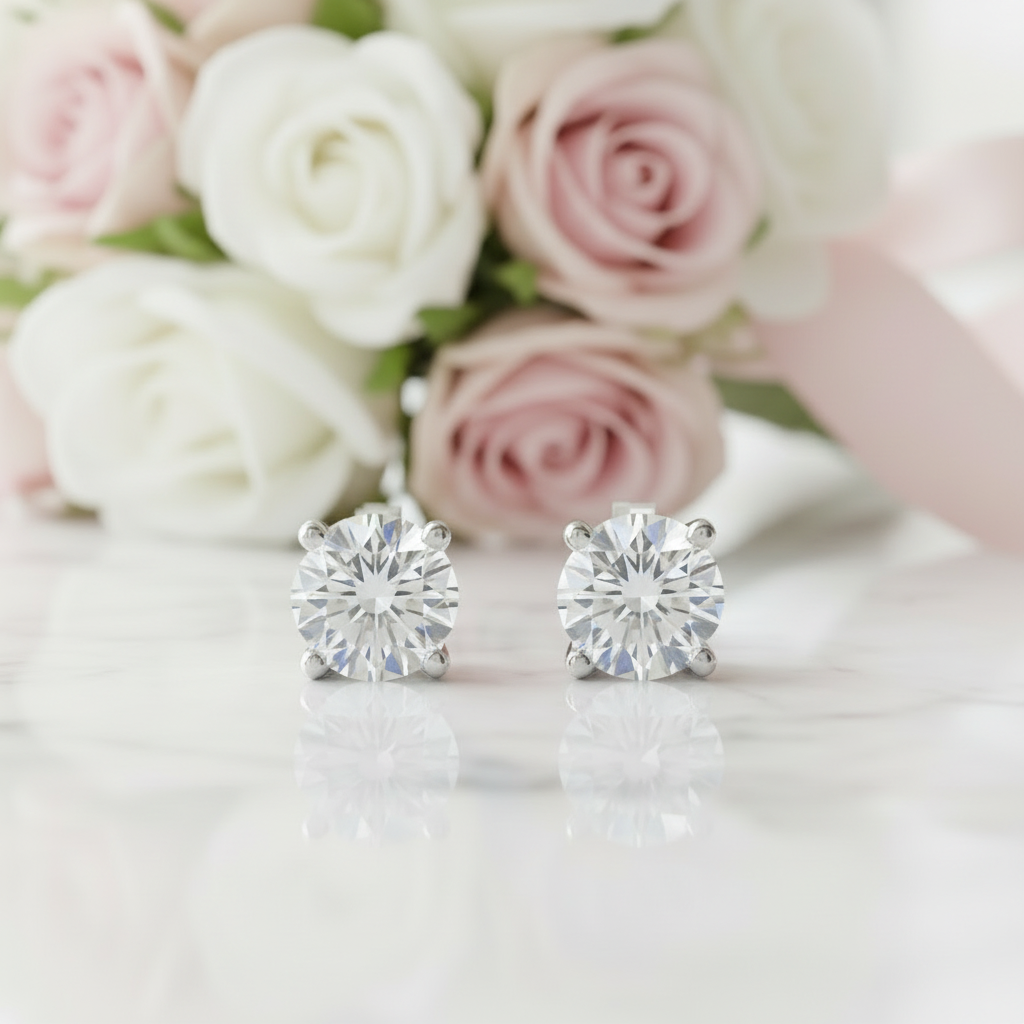 2.0 Ct Round Diamond Stud Earrings-Black Diamonds New York