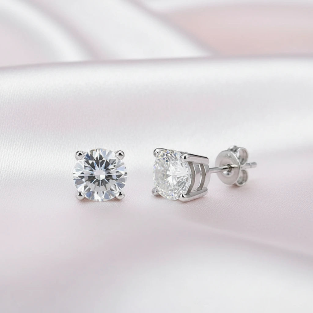 2.0 Ct Round Diamond Stud Earrings-Black Diamonds New York