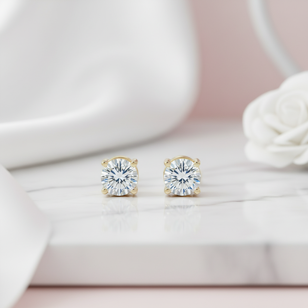 2.0 Ct Round Diamond Stud Earrings-Black Diamonds New York