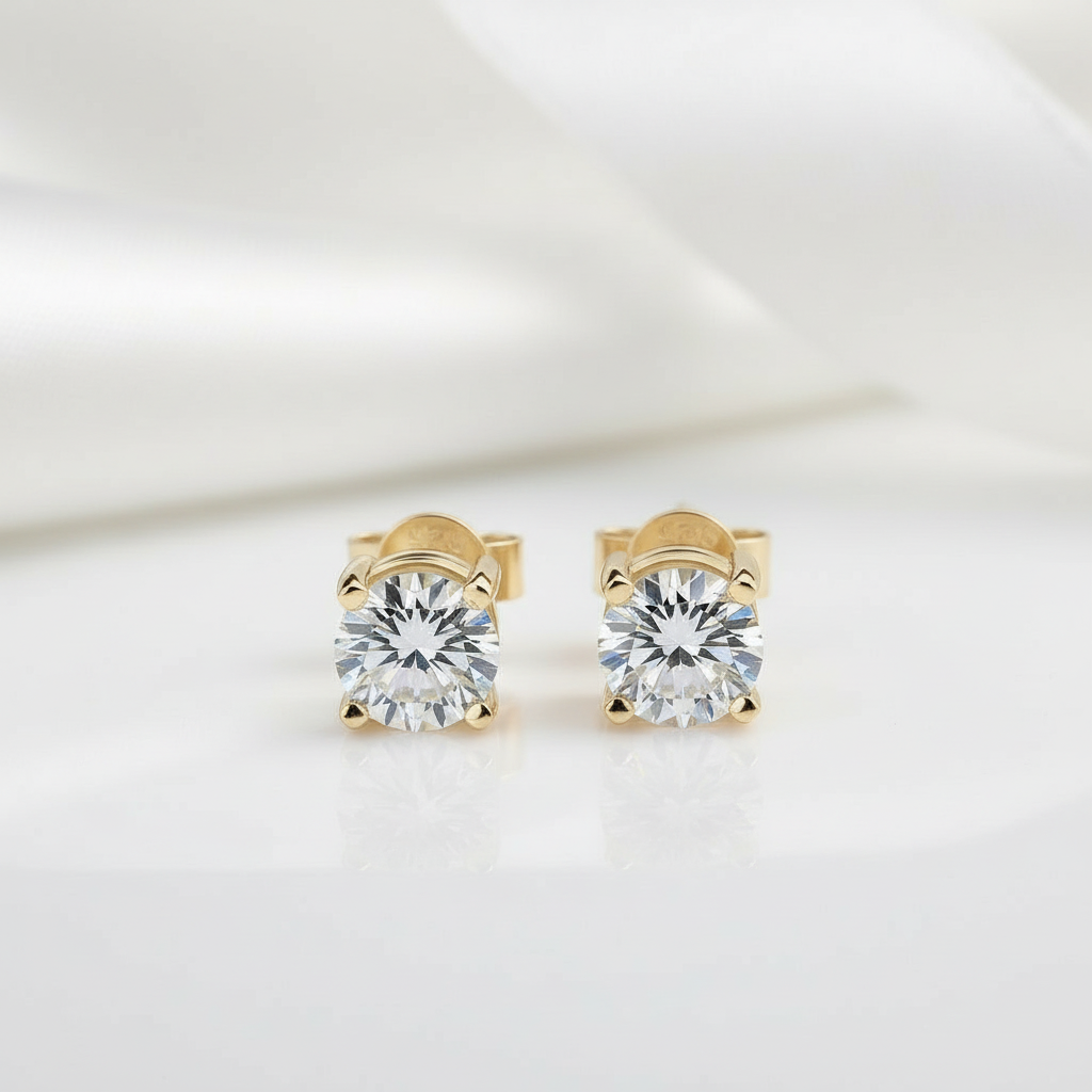 2.0 Ct Round Diamond Stud Earrings-Black Diamonds New York