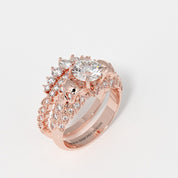 You're My Forever- 1.25 Carat Round Cut Diamond Option Skulls Promise Ring Set