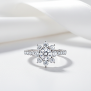 Sun Flower Round-cut Diamond Option Ring-Black Diamonds New York