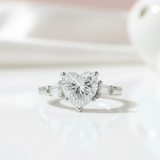 2.0ct Heart Shaped Diamond Option Three-Stone Engagement Ring-Black Diamonds New York