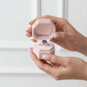 2.0ct Round Cut Amethyst Purple Halo Engagement Ring-Black Diamonds New York