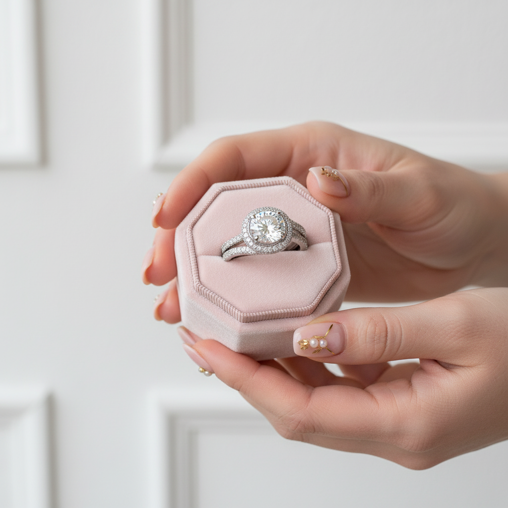 2.0ct Round Cut Halo Insert Wedding Ring Set-Black Diamonds New York