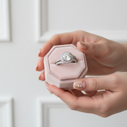 2.0ct Round Cut Halo Insert Wedding Ring Set-Black Diamonds New York