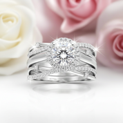 2.0ct Round Cut Diamond 14k White Gold Insert Engagement Ring Set-Black Diamonds New York