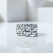 2.0ct Round Cut Diamond 14k White Gold Insert Engagement Ring Set-Black Diamonds New York