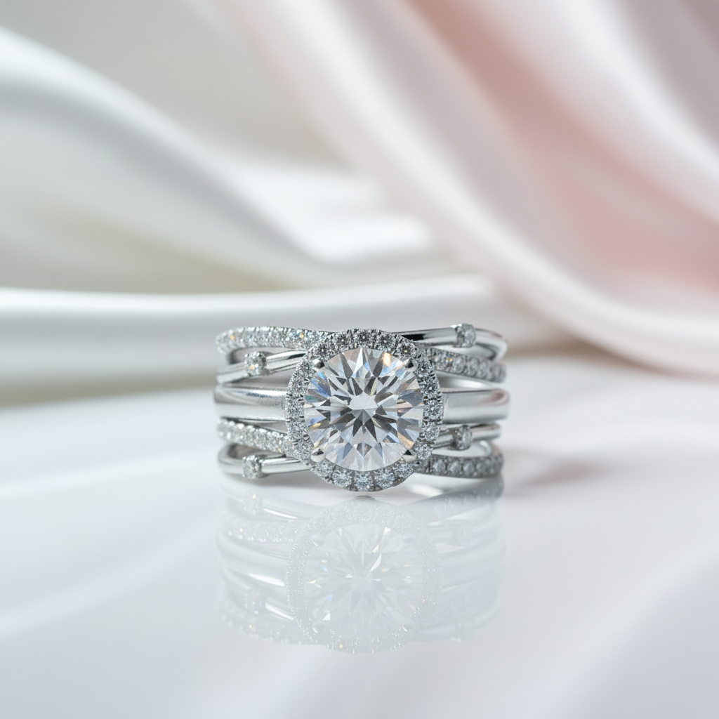 2.0ct Round Cut Diamond Option 14k White Gold Insert Engagement Ring Set-Black Diamonds New York