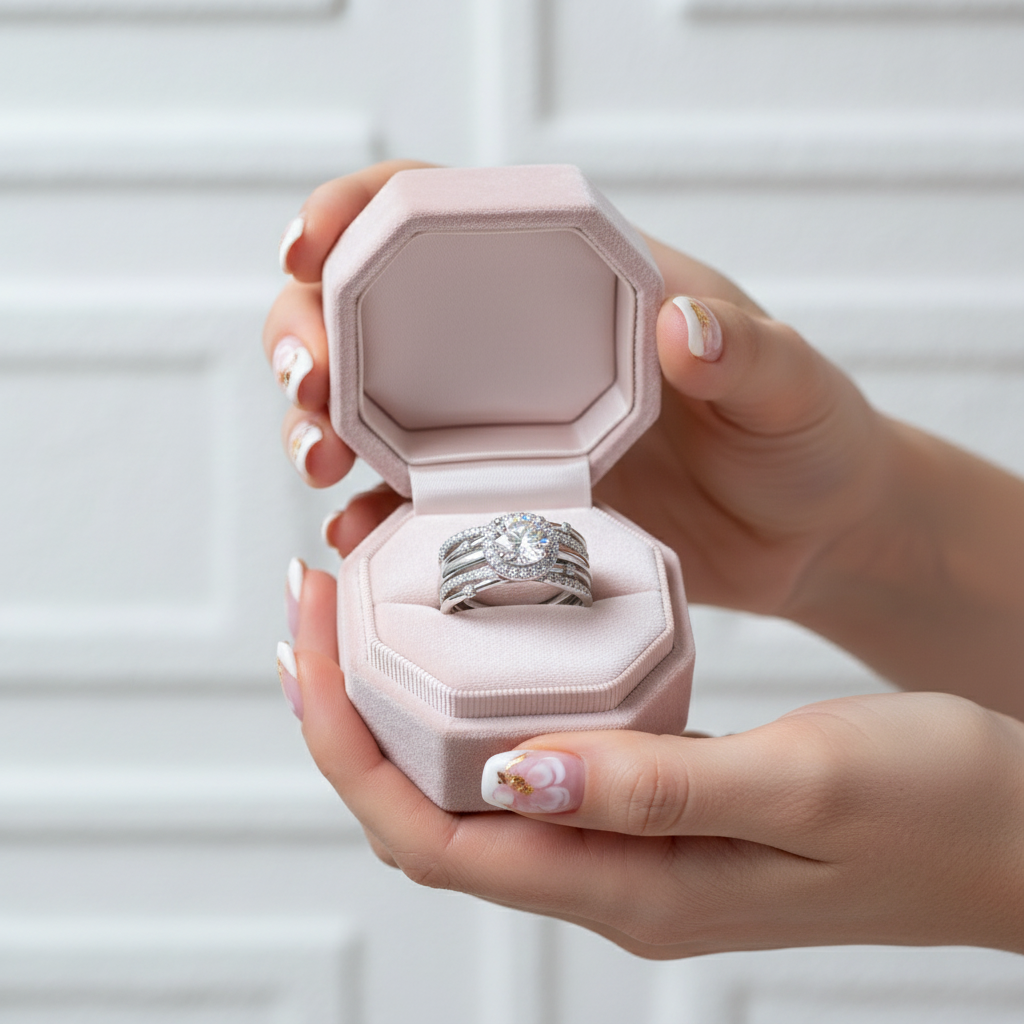 2.0ct Round Cut Diamond 14k White Gold Insert Engagement Ring Set-Black Diamonds New York