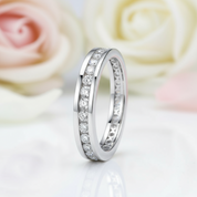 2.0mm Diamond Round Channel Eternity Ring-Black Diamonds New York