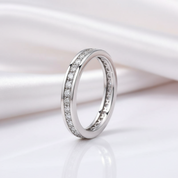 2.0mm Diamond Option Round Channel Eternity Ring-Black Diamonds New York