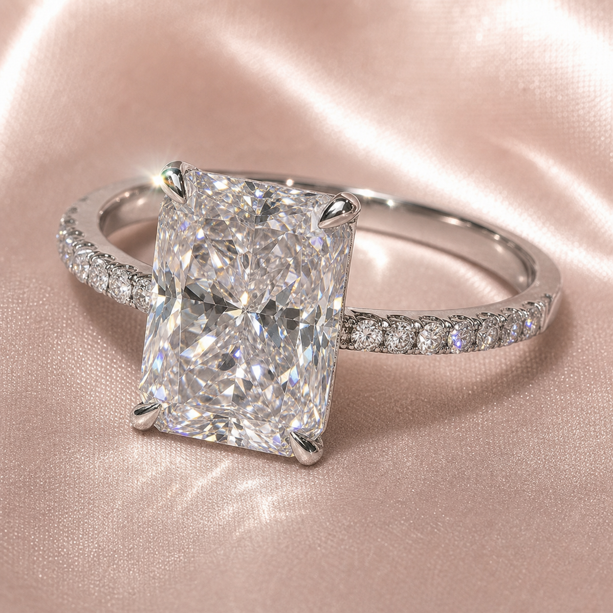 Classic Radiant Cut Diamond Option Engagement Ring-Black Diamonds New York