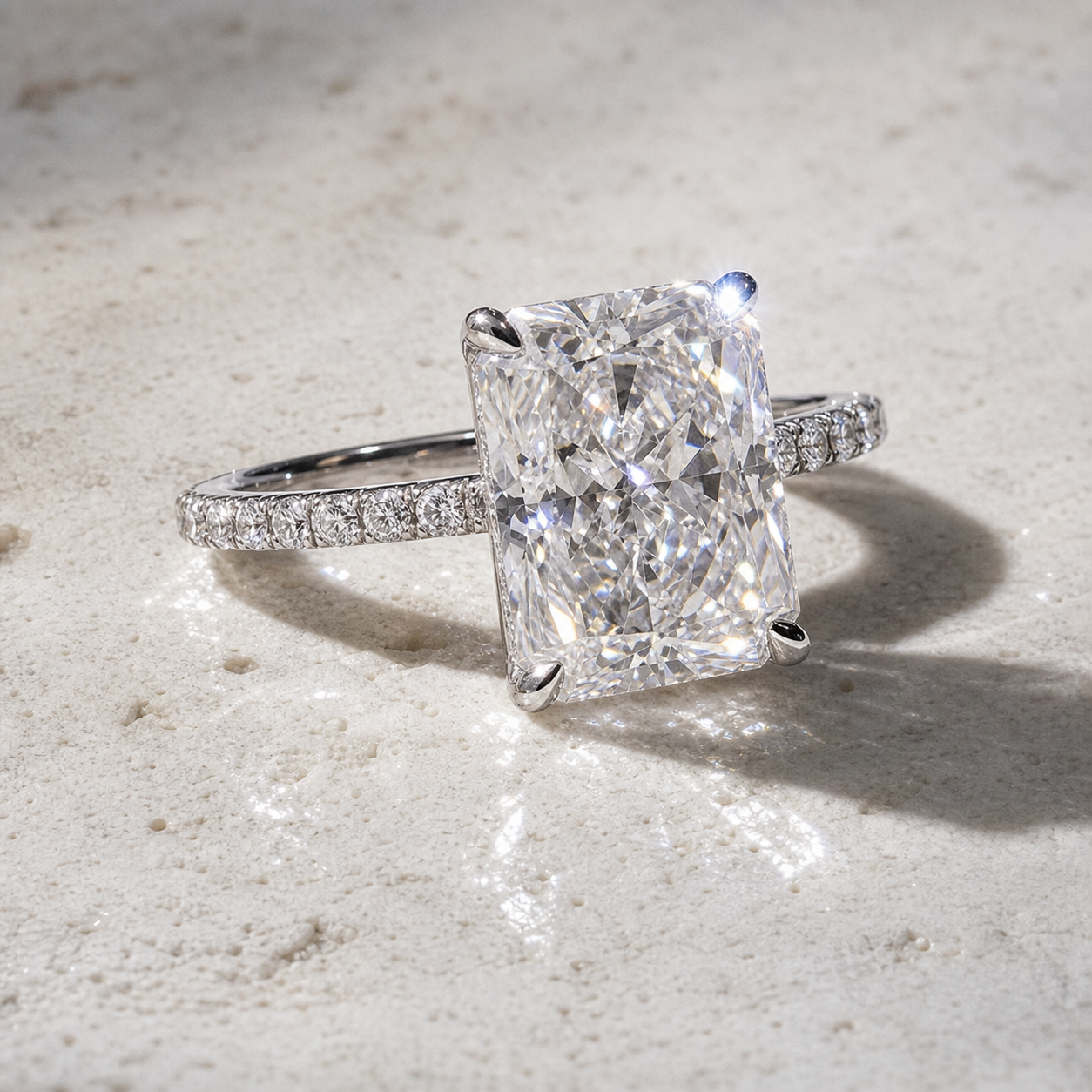 Classic Radiant Cut Diamond Option Engagement Ring-Black Diamonds New York