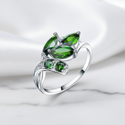 2.15ct Chrome Diopside Gemstone Ring-Black Diamonds New York