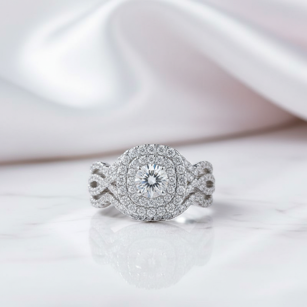 2.1ct Diamond Option Bridal Ring Set-Black Diamonds New York