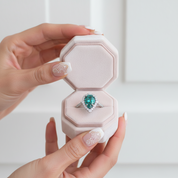 2.2 Carat Blue Green Diamond Halo Pear Cut Engagement Ring-Black Diamonds New York