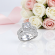 2.26 Ct Princess Cut Diamond Option Engagement Ring Bridal Set-Black Diamonds New York