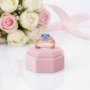 2.2ct Rose Gold Blue Heart Diamond Option Ring Set-Black Diamonds New York