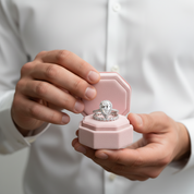 2.2ct Simulated Diamond Option Pear Cut Halo Ring Set-Black Diamonds New York