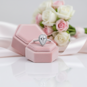 2.2ct Diamond Option Pear Cut Halo Engagement Ring-Black Diamonds New York
