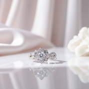 2.3ct Flower Shape Round Diamond Ring-Black Diamonds New York