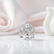 2.3ct Flower Shape Round Diamond Ring-Black Diamonds New York