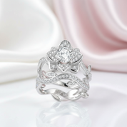 2.3ct Flower Shape Round Diamond Ring-Black Diamonds New York