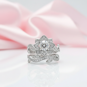 2.3ct Flower Shape Round Diamond Ring-Black Diamonds New York