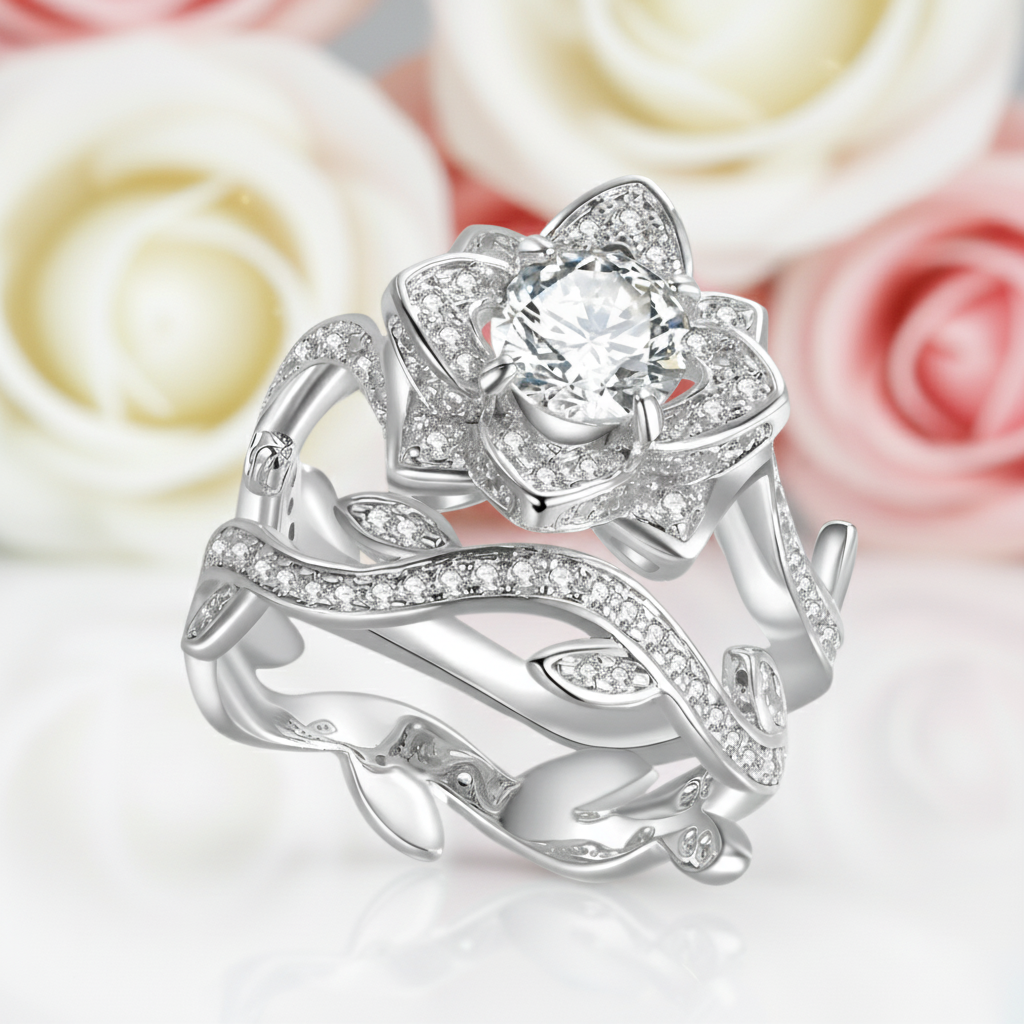 2.3ct Flower Shape Round Diamond Ring-Black Diamonds New York