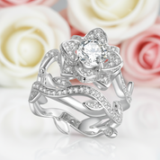 2.3ct Flower Shape Round Diamond Ring-Black Diamonds New York