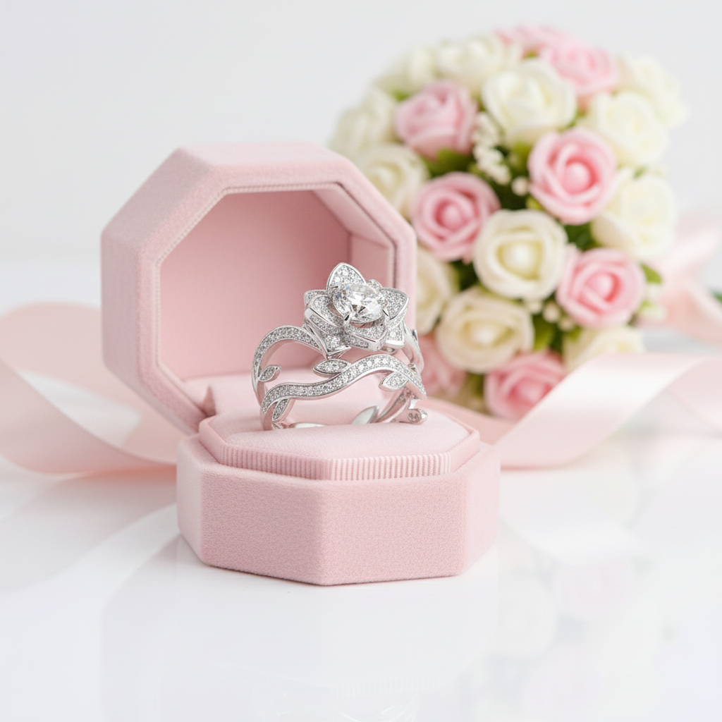 2.3ct Flower Shape Round Diamond Ring-Black Diamonds New York