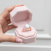 2.3ct Nephrite White Rhinestone Rose Gold Ring-Black Diamonds New York