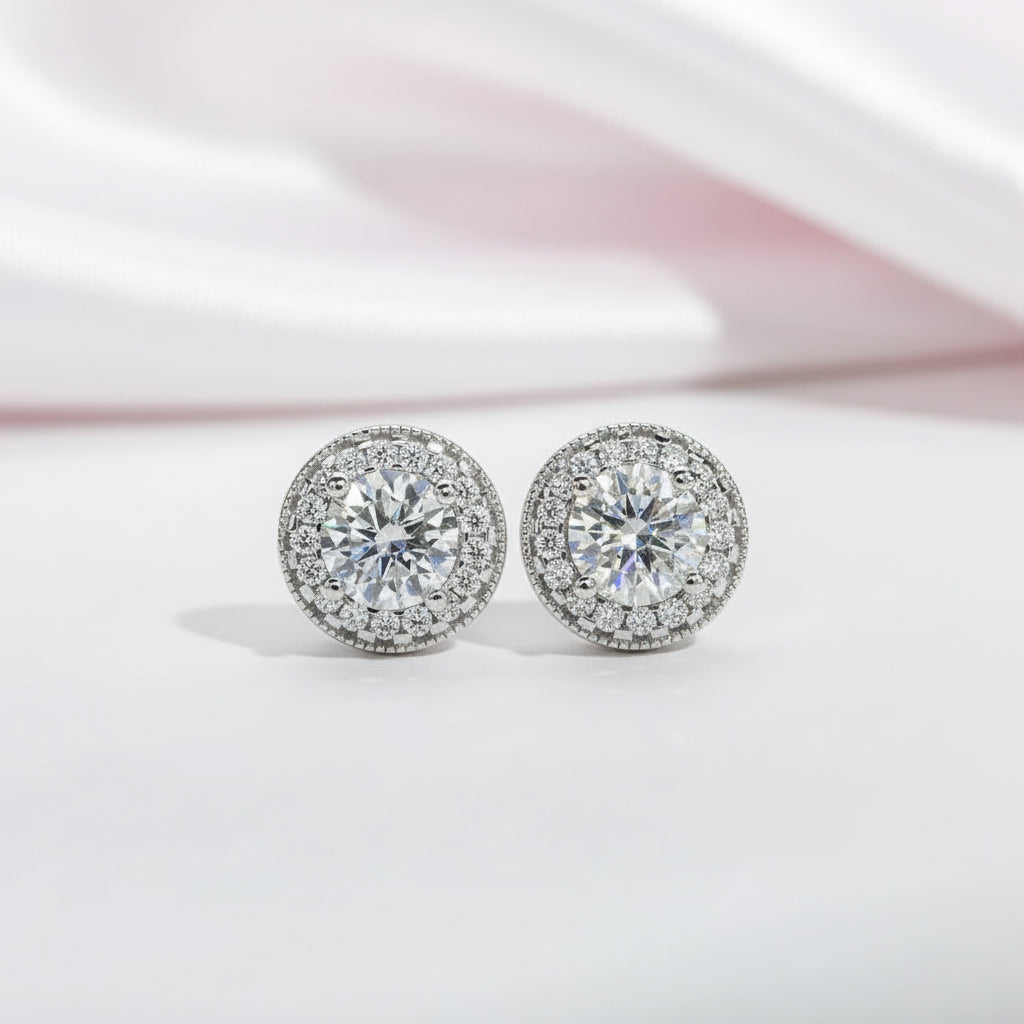 2.4 Ctw Round Diamond Option Vintage Stud Earrings-Black Diamonds New York