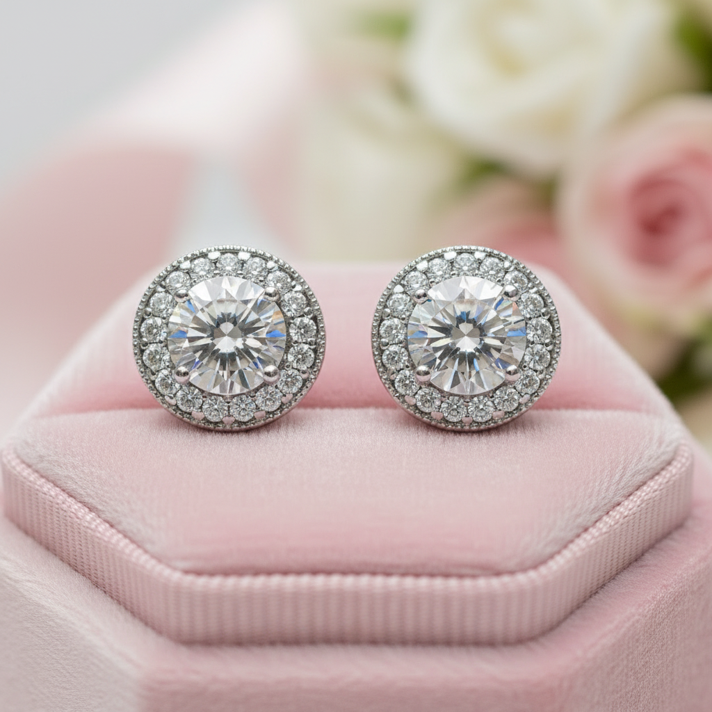 2.4 Ctw Round Diamond Vintage Stud Earrings-Black Diamonds New York