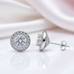 2.4 Ctw Round Diamond Option Vintage Stud Earrings