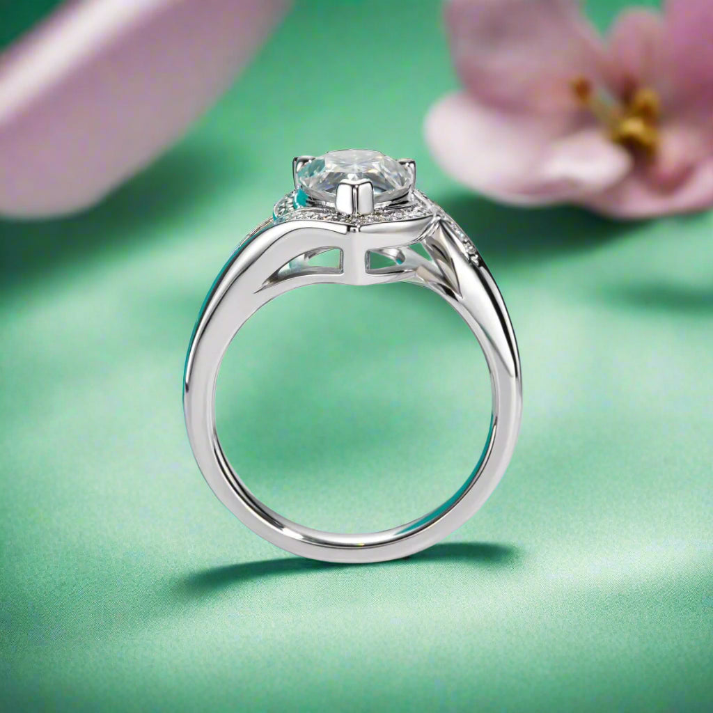 2.5 Ct Pear Cut Diamond Halo Engagement Ring-Black Diamonds New York