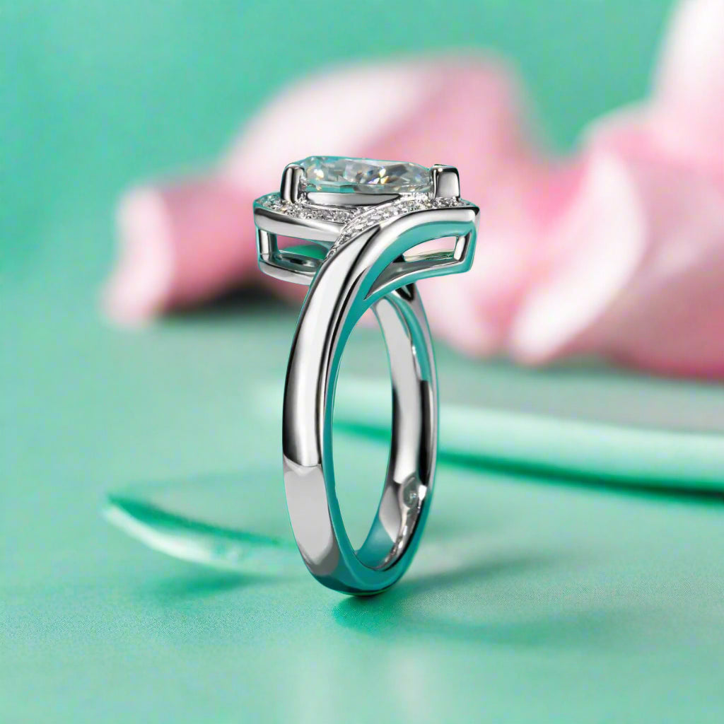 2.5 Ct Pear Cut Diamond Halo Engagement Ring-Black Diamonds New York